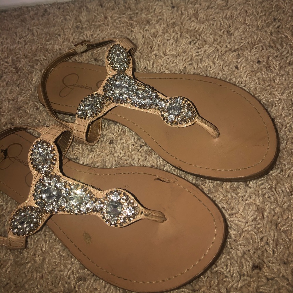 Jessica Simpson gold flat sandal!